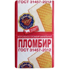 Купить Мороженое САМ-ПО пломбир брикет на вафлях малый без змж, Россия, 90 г в Ленте