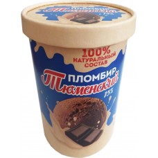 Мороженое ТЮМЕНСКИЙ ПЛОМБИР Пломбир шоколадный 15%, без змж, ведро, 400г, Россия, 400 г