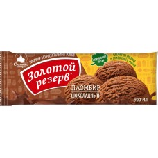 Купить Мороженое ЗОЛОТАЯ СЕРИЯ пломбир шоколадный пакет без змж, Россия, 450 г в Ленте
