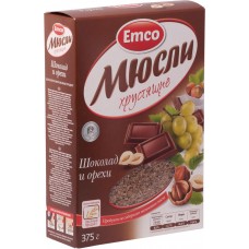 Купить Мюсли EMCO Хрустящие с шоколадом и орехами, Россия, 375 г в Ленте