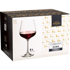 Набор бокалов для красного вина CRYSTALITE BOHEMIA Дора 600мл 1SF73/600, Чехия, 6 шт