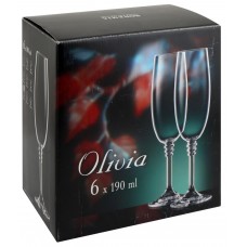 Набор бокалов для шампанского CRYSTALEX Оливия 190мл НБС0031, Чехия, 6 шт