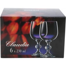 Купить Набор бокалов для вина CRYSTALEX Клавдия 230мл, отводка золото ВРС0204, Чехия, 6 шт в Ленте