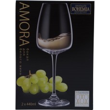 Набор бокалов для вина CRYSTALITE BOHEMIA Амора 440мл Арт. 1SF00/440х2am, 2шт, Чехия, 2 шт