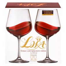 Набор бокалов для вина CRYSTALITE BOHEMIA Lora 600мл Арт. 1SF73/600х2L, 2шт, Чехия, 2 шт