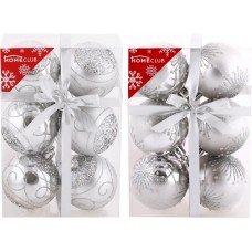 Купить Набор елочных шаров HOMECLUB d=6см, с декором, пластик Арт. HV6006-36A02, 6шт, Китай в Ленте