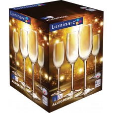 Купить Набор фужеров для шампанского LUMINARC Аллегресс Праздник 175мл L7708, Россия, 4 шт в Ленте