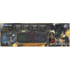 Набор игровой DEFENDER Target MKP-350 мышь, клавиатура, гарнитура, коврик, Китай