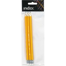 Купить Набор карандашей INDEX ч/г,6-гранный корпус,с ласт. Заточ. BP/I261/3, Китай в Ленте
