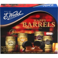 Набор конфет HAPPY BARRELS из темного шоколада с ликером со вкусами, Польша, 200 г
