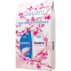 Набор SHAMTU Блеск и объем с экстрактом японской вишни, Шампунь, 360мл + Бальзам, 360мл, Россия, 720 мл