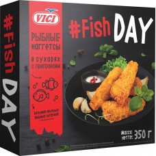 Купить Наггетсы рыбные VICI Fish Day в сухарях с приправами, 350г, Россия, 350 г в Ленте