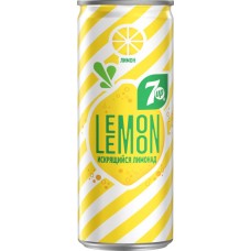Напиток 7UP Lemon Искрящийся лимонад сильногазированный, 0.25л, Россия, 0.25 L