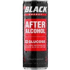 Напиток безалкогольный BLACK After Alcohol со вкусом цитрусовых энергет. сильногаз. ж/б, Польша, 0.25 L