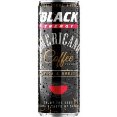 Напиток безалкогольный BLACK Americano Coffee со вкусом кофе энергет. сильногаз. ж/б, Польша, 0.25 L