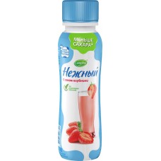 Напиток йогуртный стерилизованный CAMPINA Нежный с соком клубники 0,1%, без змж, 285г, Россия, 285 г