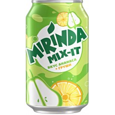 Напиток MIRINDA Mix-it со вкусом ананаса и груши сильногазированный, 0.33л, Россия, 0.33 L