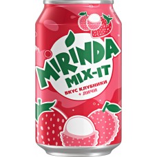 Напиток MIRINDA Mix-it со вкусом клубники и личи сильногазированный, 0.33л, Россия, 0.33 L