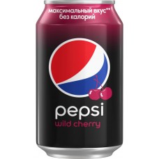 Купить Напиток PEPSI Wild Cherry низкокалорийный сильногазированный, 0.33л, Россия, 0.33 L в Ленте