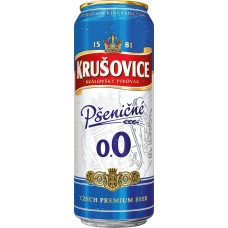 Купить Напиток пивной светлый безалкогольный KRUSOVICE Psenicne 0.0 нефильтрованный, пастеризованный осветленный, не более 0,3%, ж/б, 0.43л, Россия, 0.43 L в Ленте