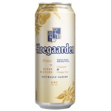 Напиток пивной светлый HOEGAARDEN Wit blanche светлый нефильтрованный пастеризованный осветленный, 4,9%, ж/б, 0.45л, Россия, 0.45 L