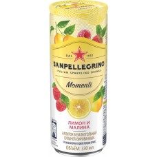 Купить Напиток SANPELLEGRINO Лимон и малина сильногазированный, 0.33л, Италия, 0.33 L в Ленте