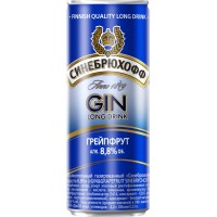 Напиток слабоалкогольный SINEBRYCHOFF Gin Grapefruit, 8.8%, ж/б, 0.33л, Россия, 0.33 L