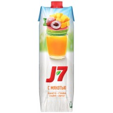 Напиток сокосодержащий J7 Манго, гуава, лайм и личи с мякотью, 0.97л, Россия, 0.97 L