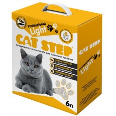 Наполнитель бентонитовый для кошачьего туалета CAT STEP Professional Light комкующийся, 6л, Чехия, 6 л