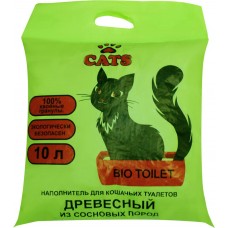 Наполнитель древесный для кошачьего туалета КОТЛЕТА из сосновых пород, 10л, Россия, 10 л