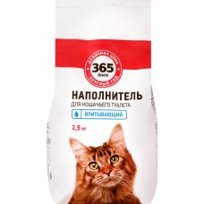 Наполнитель глиняный для кошачьего туалета 365 ДНЕЙ впитывающий, 2,5кг, Россия, 2,5 кг