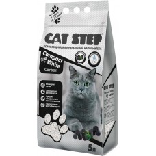 Наполнитель минеральный для кошачьего туалета CAT STEP Compact White Carbon комкующийся, 5л, Турция, 5 л