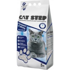 Купить Наполнитель минеральный для кошачьего туалета CAT STEP Compact White Standard комкующийся, 5л, Турция, 5 л в Ленте