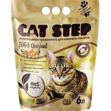Купить Наполнитель растительный для кошачьего туалета CAT STEP Tofu Original комкующийся, 6л, Китай, 6 л в Ленте