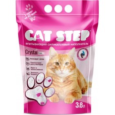 Наполнитель силикагелевый для кошачьего туалета CAT STEP Crystal Pink впитывающий, 3.8л, Китай, 3,8 л
