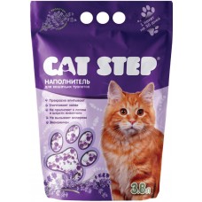 Наполнитель силикагелевый для кошачьего туалета CAT STEP Лаванда впитывающий, 3.8л, Китай, 3,8 л