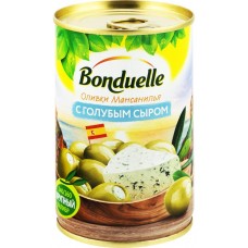 Оливки BONDUELLE Мансанилья, с голубым сыром, 300г, Испания, 300 г