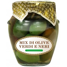 Купить Оливки DOLCE ALBERO зеленые и черные, Италия, 580 мл в Ленте