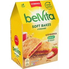 Печенье BELVITA Утреннее Soft Bakes c цельнозерновыми злаками с клубничной начинкой, 250г, Чехия, 250 г