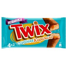 Печенье сахарное TWIX Соленая Карамель, покрытое молочным шоколадом, 55г, Россия, 220 г