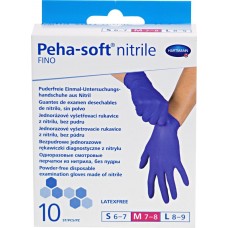 Купить Перчатки HARTMANN Peha-soft nitrile fino смотр. нитриловые б/пудры M, Малайзия, 10 шт в Ленте