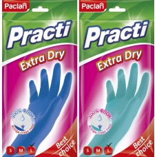Перчатки хозяйственные PACLAN Extra Dry, р.L, синие, 1 пара 407361, Таиланд