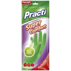 Перчатки хозяйственные PACLAN Super Comfort, ароматиз, р-р S, зеленые, 1пара, Шри-Ланка
