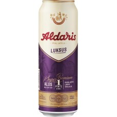 Пиво светлое ALDARIS LUKSUS фильтрованное, 5,2%, ж/б, 0.568л, Литва, 0.568 L