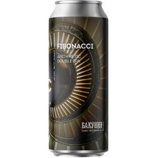 Пиво светлое БАКУНИН Fibonacci нефильтрованное непастеризованное неосветленное, 8%, 0.5л, Россия, 0.5 L