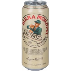 Пиво светлое BIRRA MORETTI фильтрованное пастеризованное, 4,6%, ж/б, 0.5л, Италия, 0.5 L