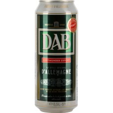 Пиво светлое DAB пастеризованное фильтрованное, 5%, ж/б, 0.5л, Германия, 0.5 L