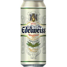 Пиво светлое EDELWEISS Пшеничное нефильтрованное, 5,2-5,5%, ж/б, 0.45л, Россия, 0.45 L