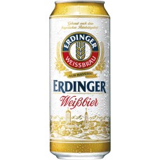 Пиво светлое ERDINGER пшеничное нефильтрованное непастеризованное неосветленное, 5,3%, ж/б, 0.5л, Германия, 0.5 L