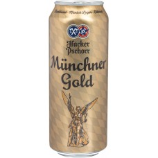 Пиво светлое HACKER-PSCHORR Munchener gold фильтрованное пастеризованное, 5,5%, ж/б, 0.5л, Германия, 0.5 L